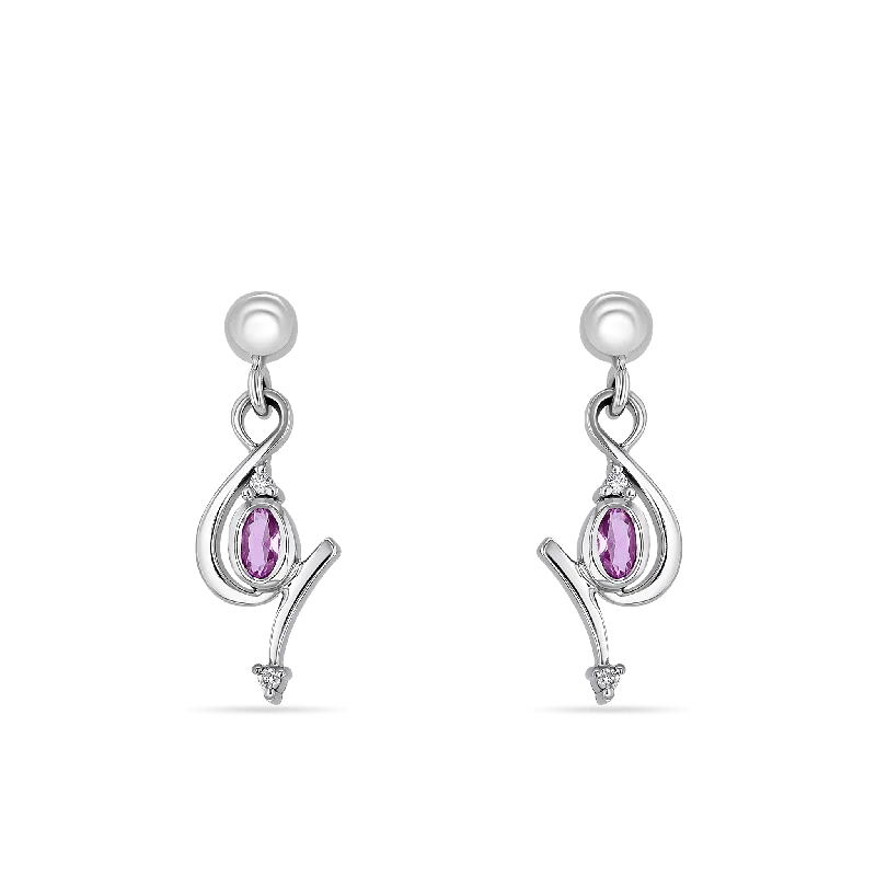 Waves Pink Sapphire Earrings