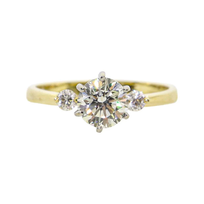 Yellow Gold Trilogy Diamond Engagement Ring