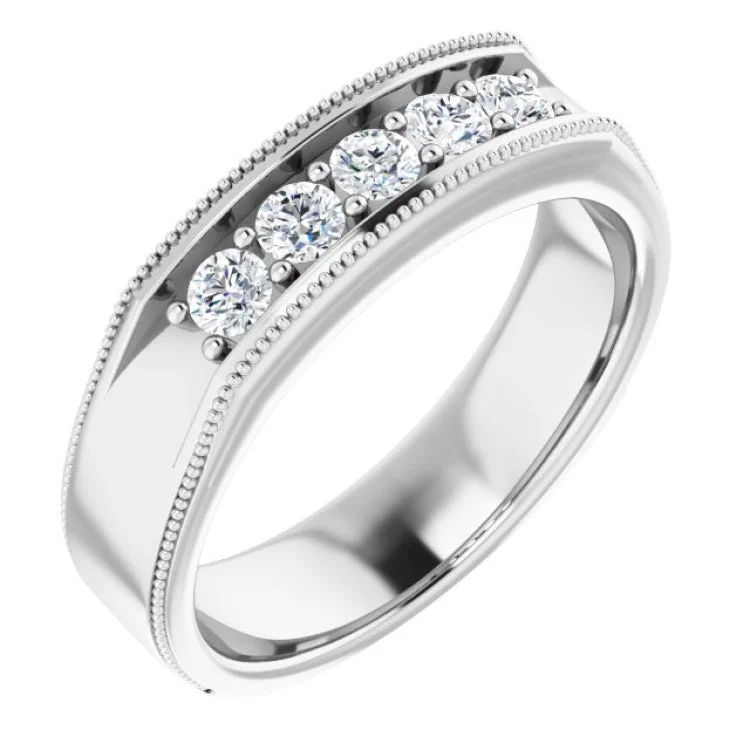 14K White 1/2 CTW Natural Diamond Ring