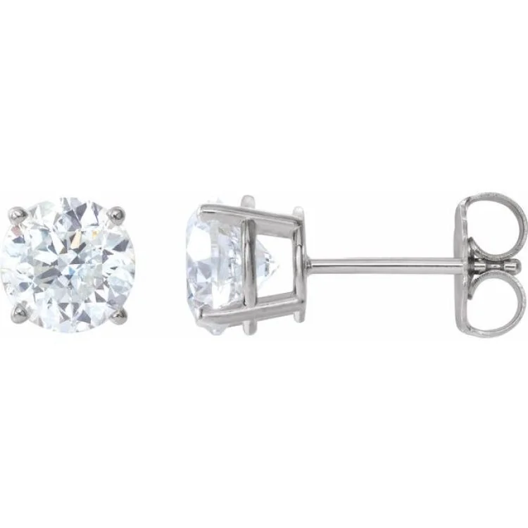 Sterling Silver 6 mm Stuller Lab-Grown Moissanite Stud Earrings