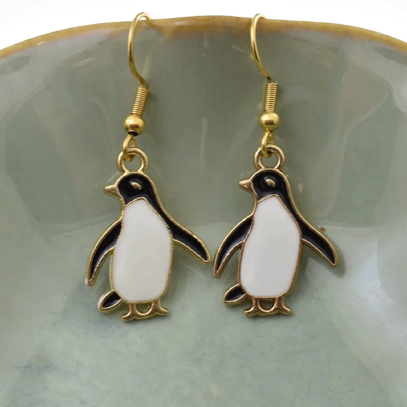 Adelie Penguin Dangle Earrings ( 1/2" Tall)