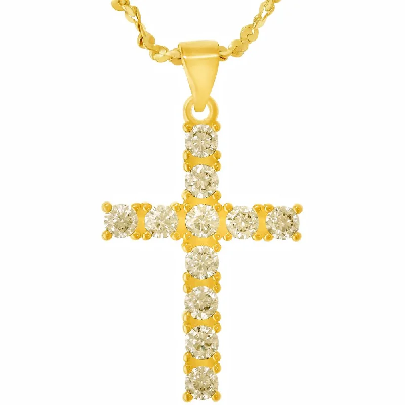 Cross Pendant Necklace with Cubic Zirconia