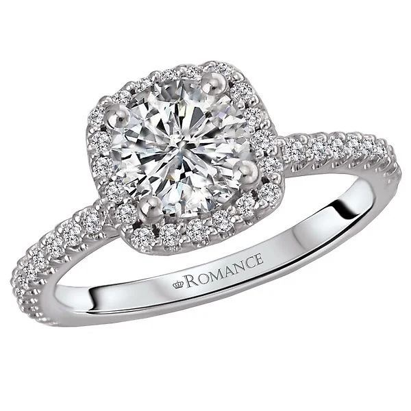 14KT WHITE GOLD 1.83 CTW DIAMOND CUSHION HALO RING