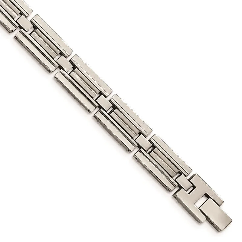 Stainless Steel Brushed and Polished 8.5in Link Bracelet