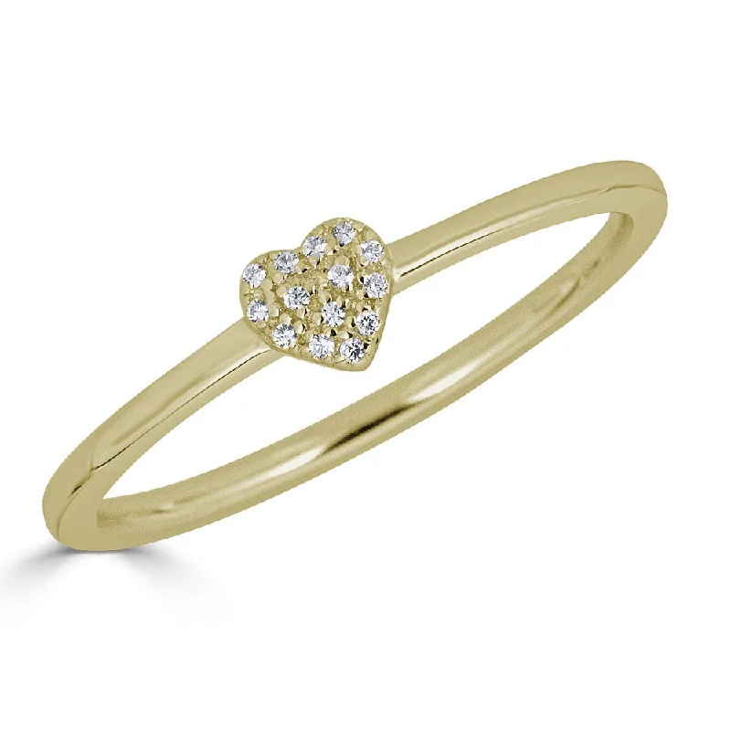 EMILIQUE 14KT GOLD 0.04 CARAT TOTAL WEIGHT DIAMOND HEART RING